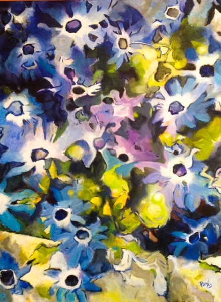 Sandy's Blue Flowers by Jim Parks